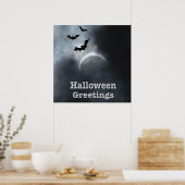 ハロウィンの蝙蝠の皆既日食 ポスター (キッチン)