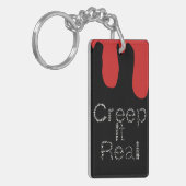 ハロウィンの血が入った手描きフォント「Creep it Real」 キーホルダー (正面左)