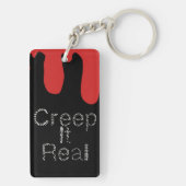 ハロウィンの血が入った手描きフォント「Creep it Real」 キーホルダー (裏面)