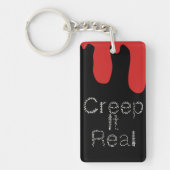 ハロウィンの血が入った手描きフォント「Creep it Real」 キーホルダー (正面)