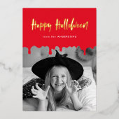 ハロウィンの血飛沫写真 箔シーズンカード (正面)