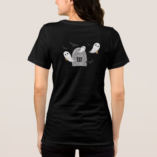 ハロウィンの衣装を愛する女の子美しい トライブレンドＴシャツ (裏面)