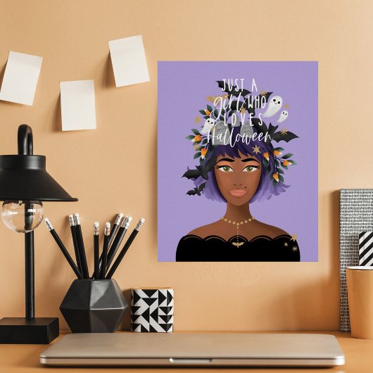 ハロウィンの衣装を愛する女の子美しい ポスター