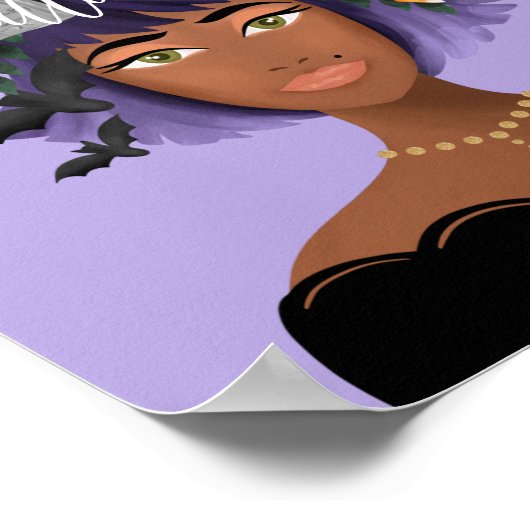 ハロウィンの衣装を愛する女の子美しい ポスター (角)