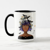 ハロウィンの衣装を愛する女の子美しい マグカップ (左)