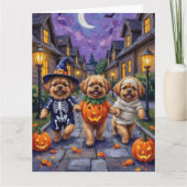 ハロウィンの衣装を着た北京原産の犬 カード (正面)
