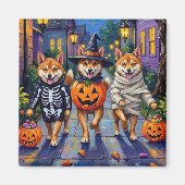 ハロウィンの衣装を着た柴犬 マグネット (正面)
