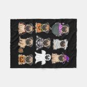 ハロウィンの衣装不気味幽霊カボチャプグハロー フリースブランケット (正面(横))