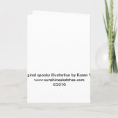 ハロウィンの衣裳のカードまたは招待の不気味な猫 招待状 (裏面)