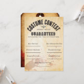 ハロウィンの衣裳のコンテストの役人の投票用紙 カード (正面/裏面インサイチュ)