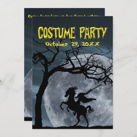 ハロウィンの衣裳のパーティーの頭のない騎手 シーズンカード (正面/裏面)