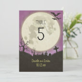 ハロウィンの表結婚番号（紫） 招待状 (スタンド正面)