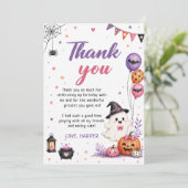 ハロウィンの誕生日お礼カード (スタンド正面)