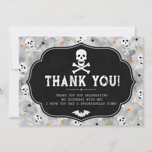 ハロウィンの誕生日お礼カード(名入れ可) サンキューカード (正面)
