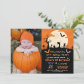 ハロウィンの誕生日のパーティの招待状 招待状 (スタンド正面)