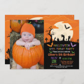 ハロウィンの誕生日のパーティの招待状 招待状 (正面/裏面)