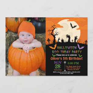 ハロウィンの誕生日のパーティの招待状 招待状