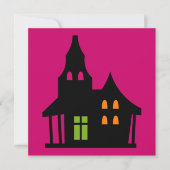 ハロウィンの誕生日のブロンドの魔法使いの女の子 招待状 (正面)