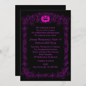 ハロウィンの誕生日の球の衣裳のパーティの招待状 招待状 (正面/裏面)