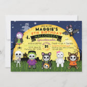 ハロウィンの誕生日の衣裳のパーティの招待状 招待状 (正面)