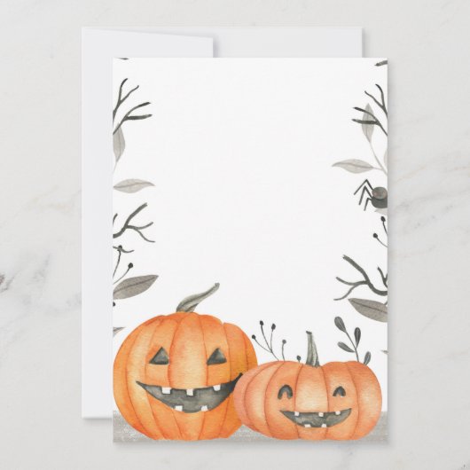 ハロウィンの誕生日パーティーの招待、ブー招待状 招待状 (裏面)