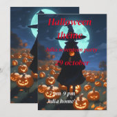 ハロウィンの誕生日パーティー招待 招待状 (正面/裏面)