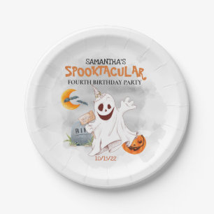 ハロウィンの誕生日パーティー こどもスペクタキュラー ゴースト ペーパープレート