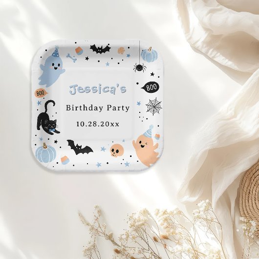 ハロウィンの誕生日パーティー ペーパープレート