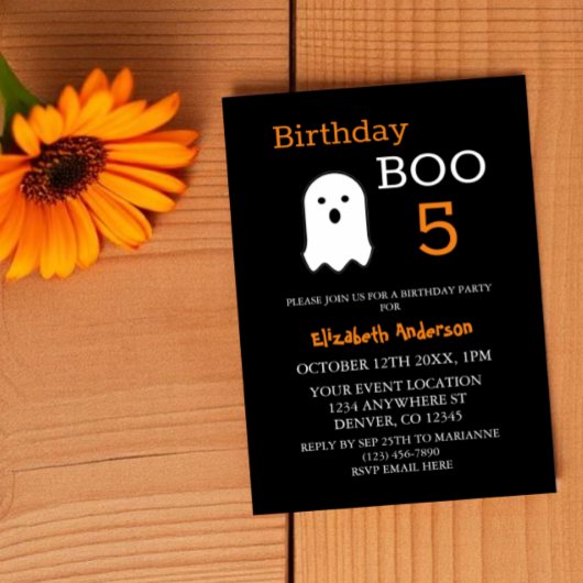 ハロウィンの誕生日ブー 招待状