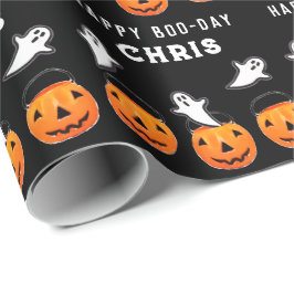 ハロウィンの誕生日プレゼント ラッピングペーパー