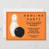ハロウィンの誕生日ボウリングパーティーの招待状 招待状 (正面)