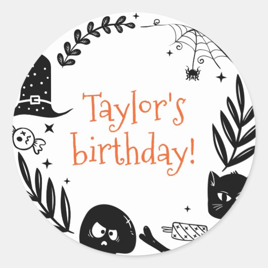 ハロウィンの誕生日不気味パーティーを楽しもう ラウンドシール