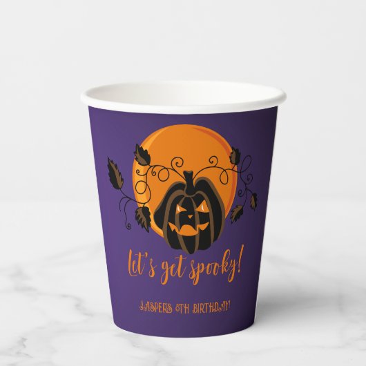 ハロウィンの誕生日不気味パーティーを開こう 紙コップ (裏面)