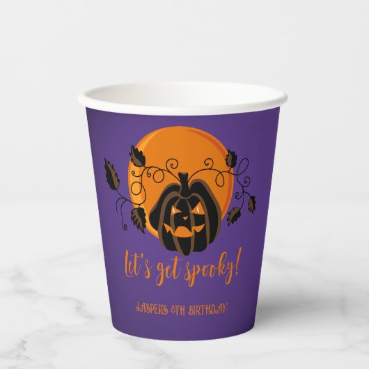 ハロウィンの誕生日不気味パーティーを開こう 紙コップ (正面)