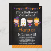 ハロウィンの誕生日招待状, コスチュームパーティー 招待状 (正面/裏面)