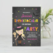 ハロウィンの誕生日招待状 魔女 ハロウィンパーティー 招待状 (スタンド正面)