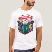 ハロウィンの読者向けの不気味な本の魔法 Tシャツ (正面)