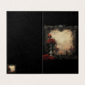 ハロウィンの赤いバラとキャンドル (外部フラット)