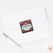 ハロウィンの赤く及び黒くカスタムな飲み物のラベル スクエアシール (封筒)