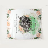 ハロウィンの赤ちゃんがもうすぐ生まれる!ハロウィン ベイビー シャワーの背景 タペストリー (正面(横))