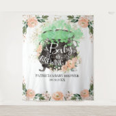 ハロウィンの赤ちゃんがもうすぐ生まれる!ハロウィン ベイビー シャワーの背景 タペストリー (正面)