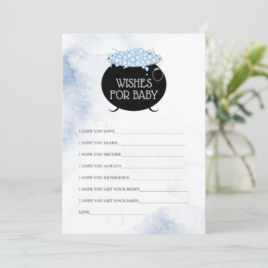 ハロウィンの赤ちゃんシャワーのためのベイビーアドバイスカードの願い 招待状 (スタンド正面)