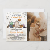 ハロウィンの赤ちゃん歓迎パーティーの写真 招待状 (正面)