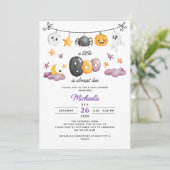 ハロウィンの赤ちゃん歓迎会：もうすぐ我が子がやってくる！ 招待状 (スタンド正面)