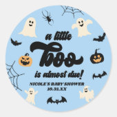 ハロウィンの赤ちゃん歓迎会：もうすぐ我が子が！ ラウンドシール (正面)