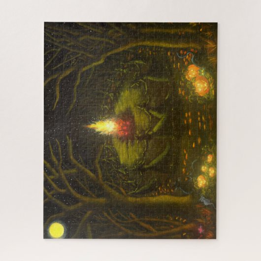 ハロウィンの踊りの魔法使いのパズル ジグソーパズル (縦)