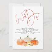 ハロウィンの輝き 私たち結婚しました QRコード ウェディング招待状 招待状 (正面)