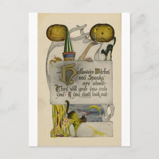 ハロウィンの郵便はがき ポストカード (正面)