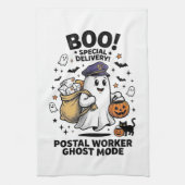 ハロウィンの郵便配達の幽霊モードのデザイン キッチンタオル (縦)