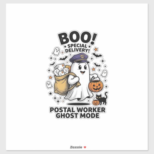 ハロウィンの郵便配達ゴーストモードデザイン シール (シート)